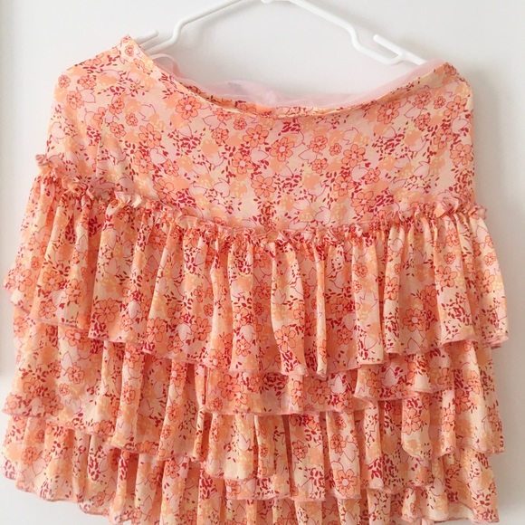 H&M Floral Pink Girly Cute Ruffle Skirt - Picture 3 of 4